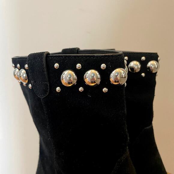 Michael Kors Black Suede Hayes Studded Ankle Boots | 7M, Leather Booties, $250 - Picture 5 of 8